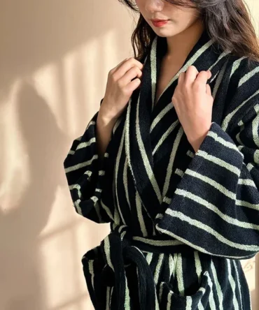 robe de chambre femme boutonnée pas cher