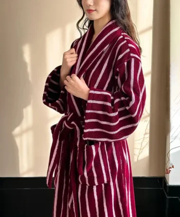 boutonnée robe de chambre femme